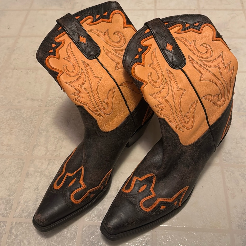 Women’s Sonora Cowboy Boots Leather Sz8